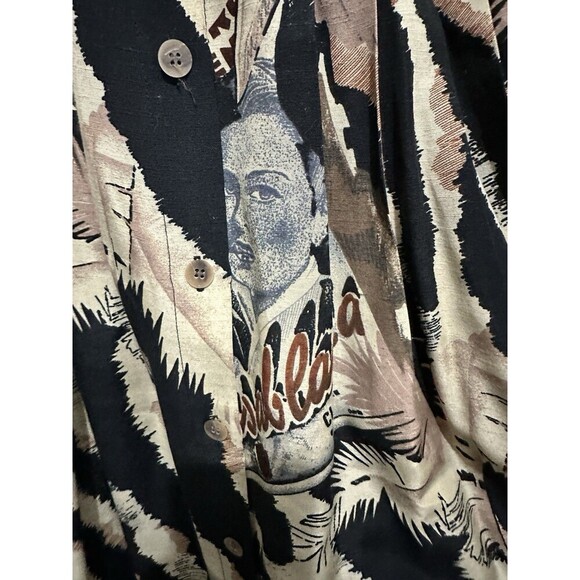 Byblos Maxi Skirt Size M Casablanca Theme Pleated Linen Button Front Waist 30” - Picture 5 of 11